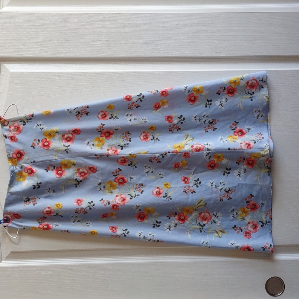 Forever 21 Sky Blue Floral Skirt